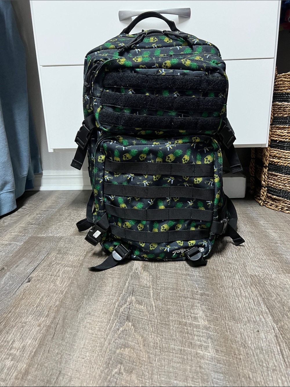 Skull Print Tactical Backpack - Black & Green